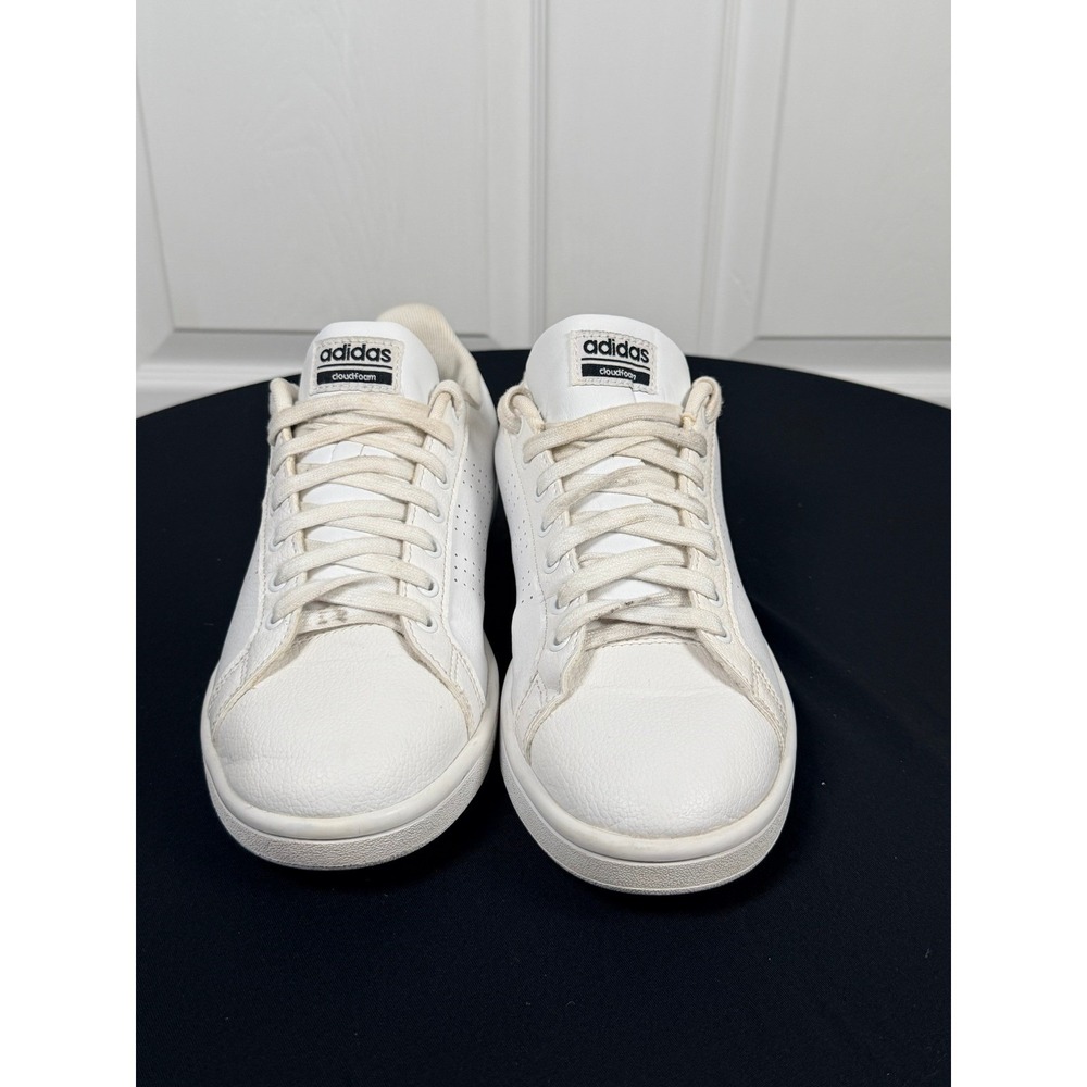 Adidas Cloudfoam Advantage Womens White Black Low Top Sneakers AW4294